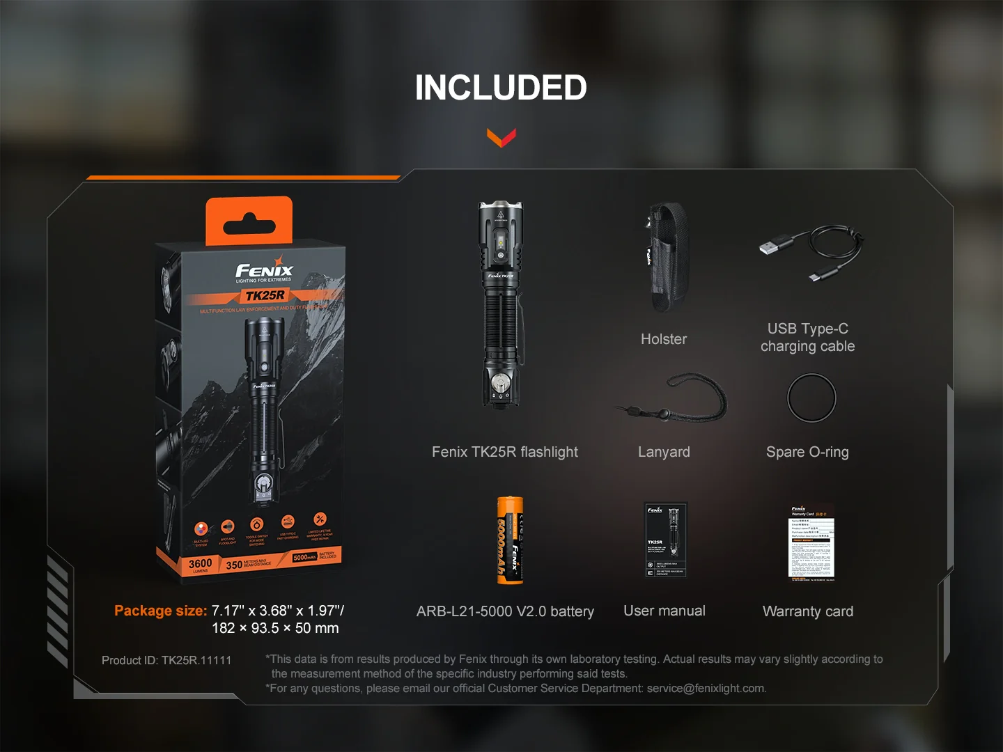 Fenix TK25R CREE XHP50.3 LED 3600L Rechargeable Flashlight