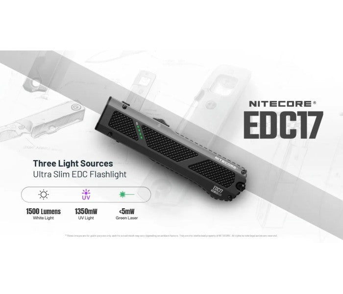Nitecore EDC17 NiteLab UHi 25 LED 1500 Lumens EDC USB Rechargeable Flashlight