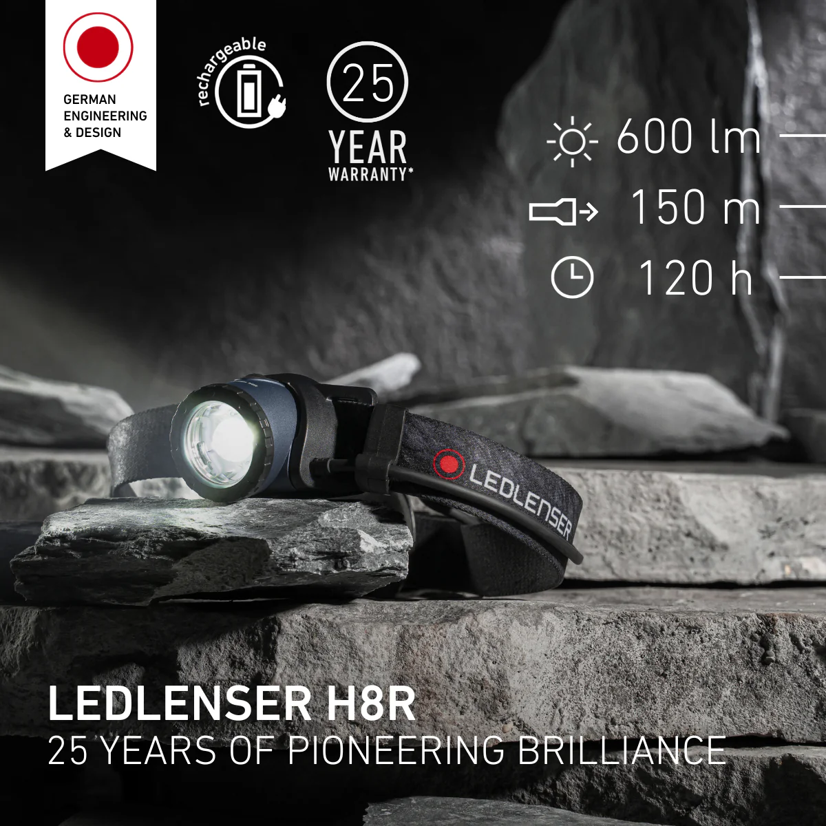 Ledlenser H8R 25th Anniversary Edition Rechargeable Headlamp 600 Lumens