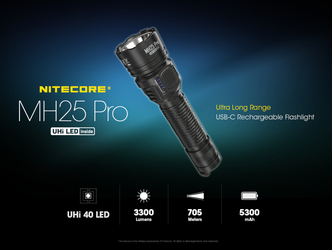 Nitecore MH25 Pro NiteLab UHi 40 LED USB Rechargeable 3300L LED Flashlight