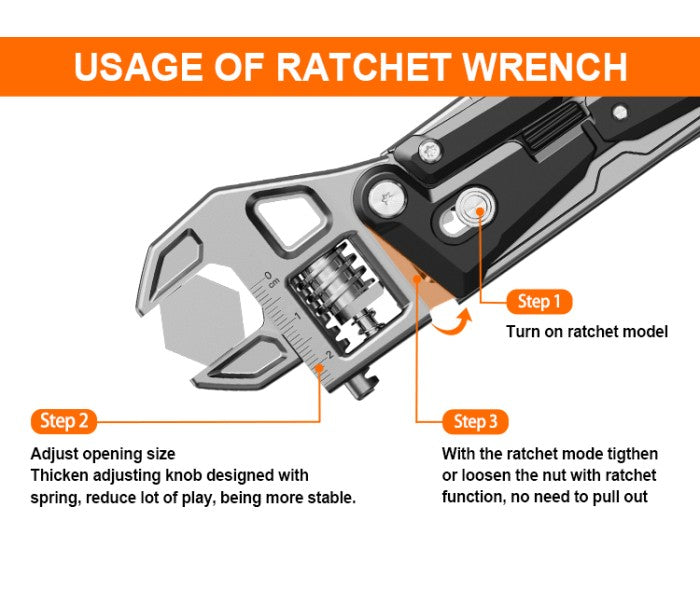 NexTool Adjustable Wrench Pliers W4 Multitool NE20362A