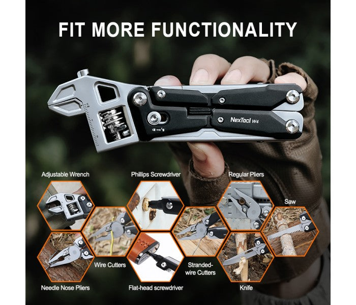 NexTool Adjustable Wrench Pliers W4 Multitool NE20362A