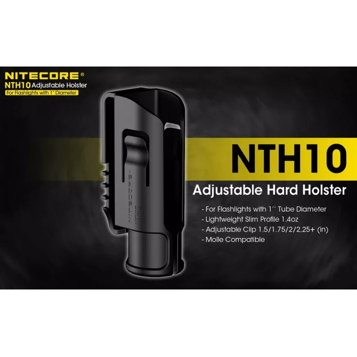 Nitecore NTH10 Rigid Hard Tactical Flashlight Holster with Adjustable Belt Clip