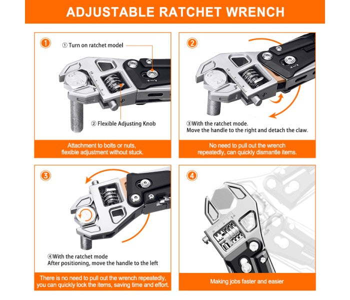 NexTool Adjustable Wrench Pliers W4 Multitool NE20362A