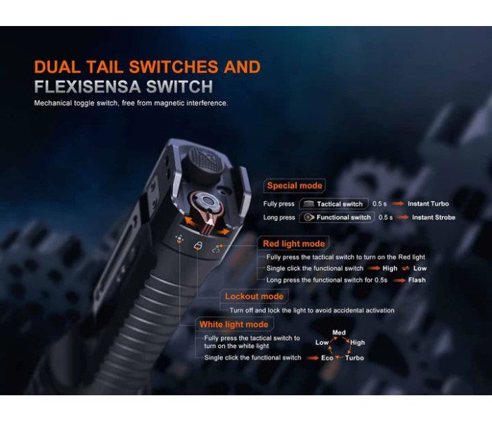 Fenix TK35R-RED Luminus SFT25R LED 5800L + CREE XEG Red LED Rechargeable Flashlight