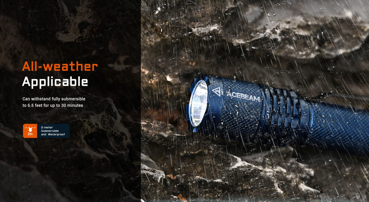 Acebeam TAC AA 2.0 Luminus LED 900L Cool White 6500K Rechargeable Flashlight