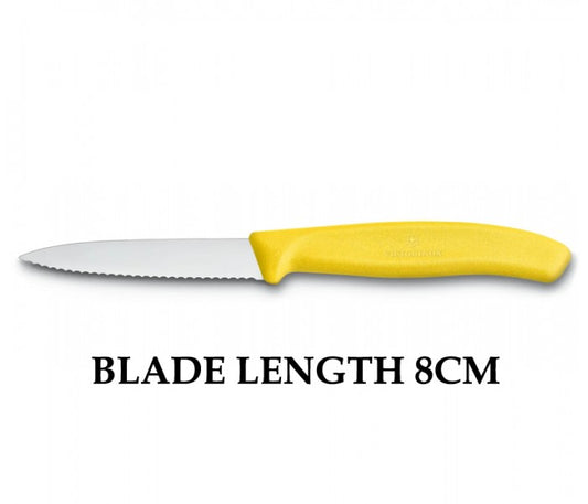 Victorinox Swiss Classic 8cm Wavy Edge Paring Knife Yellow 6.7636.L118