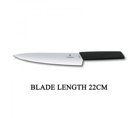 Victorinox Swiss Modern 22cm Butcher Meat Carving Knife Black 6.9013.22B