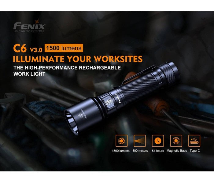 Fenix C6 V3.0 1500L Rechargeable Flashlight