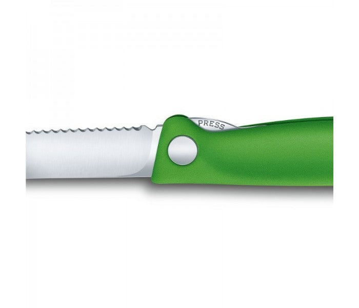 Victorinox Swiss Classic 11cm Wavy Edge Serrated Foldable Paring Knife Green 6.7836.F4B