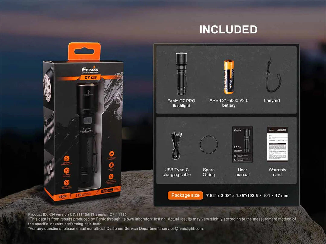 Fenix C7 Pro Luminus SST25 LED 4600L Rechargeable Flashlight