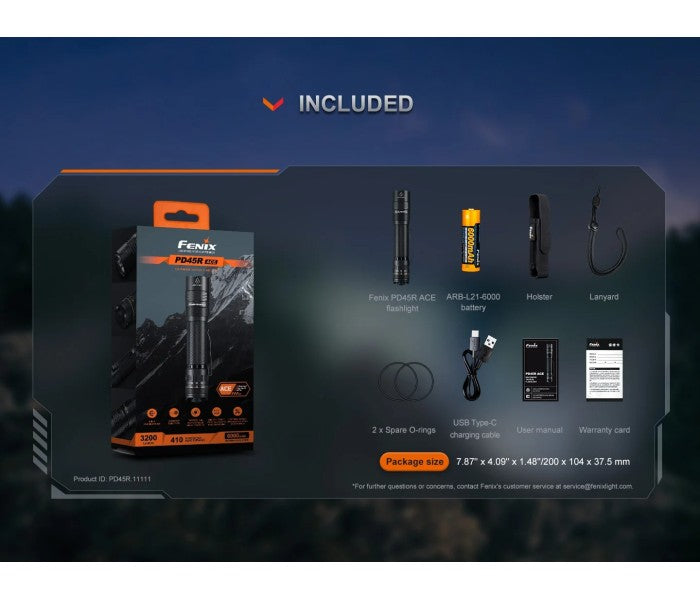 Fenix PD45R ACE Luminus SFT70-Gen2 LED 3200L Multi-Mode Rechargeable Flashlight