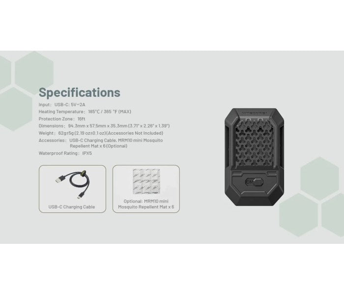 Nitecore EMR15 FCB 3.0 Portable Electronic Mosquito Repeller