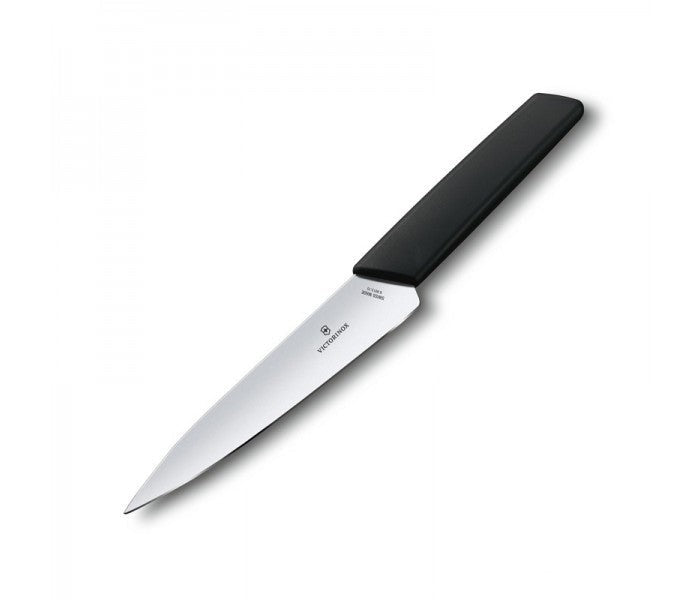 Victorinox Swiss Modern 15cm Office Knife Slim Kitchen Knife Black 6.9013.15B