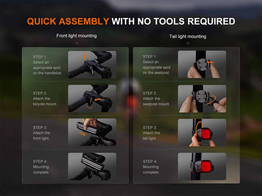 Fenix BC28R 2500L Rechargeable Bicycle Light Set