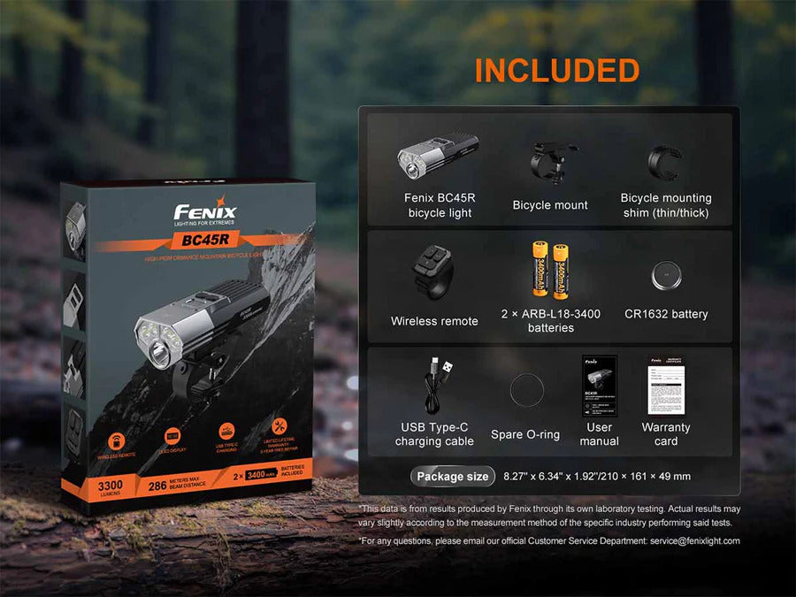 Fenix BC45R 3300L Rechargeable Bicycle Light