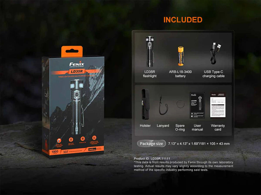 Fenix LD35R 1800L Luminus SST40 Gen2 LED Rechargeable Flashlight
