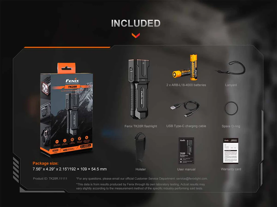 Fenix TK28R Luminus SFT70 LED 6500L Rechargeable Flashlight