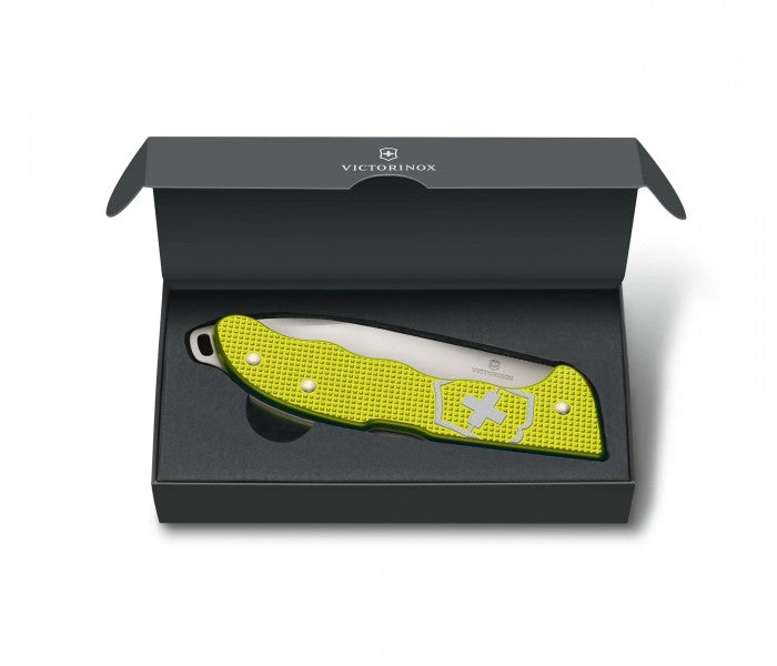 Victorinox Hunter Pro Alox Limited Edition 2023 Electric Yellow Back Lock Folding Knife 0.9415.L23
