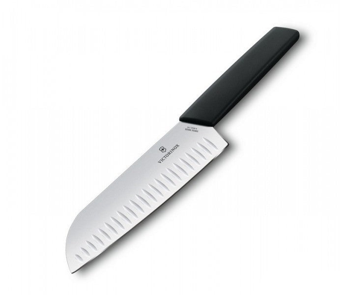 Victorinox Swiss Modern 17cm Santoku Meat Vegetable Fish Knife Black 6.9053.17KB