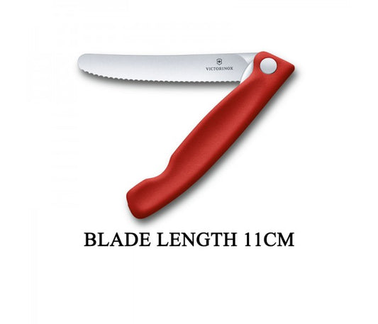 Victorinox Swiss Classic 11cm Wavy Edge Serrated Foldable Paring Knife Red 6.7831.FB