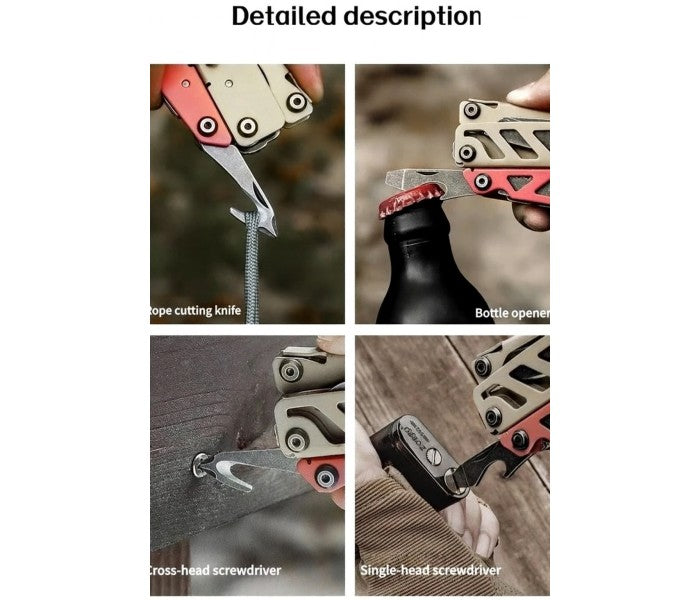 NexTool F30 Flagship Pro NE20203B (Hazelnut & Coral) 16-in-1 Steel Full Size Pliers Scissors Multitool