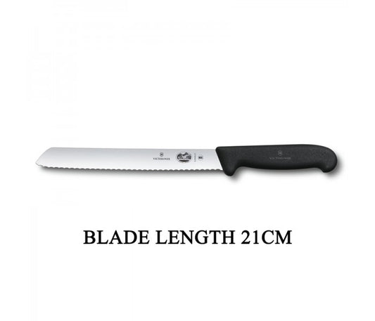 Victorinox Fibrox 21cm Serrated Wavy Edge Bread Knife 5.2533.21