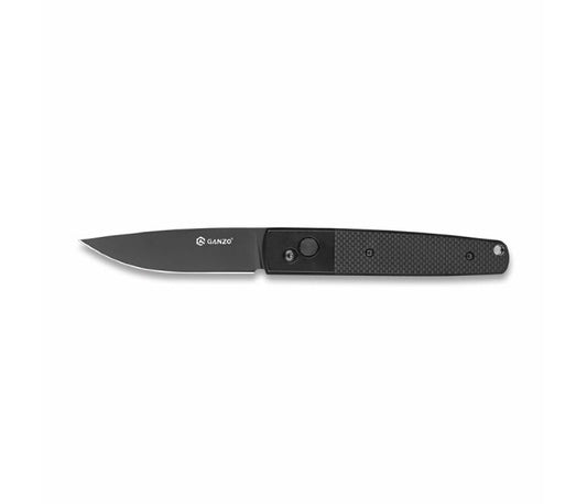 Ganzo G721B-BK Button Lock 440C G10 Folding Knife (Black)