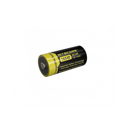 Nitecore RCR123 16340 950mAh 3.6V 2A High Performance Rechargeable Li-ion Battery NL169