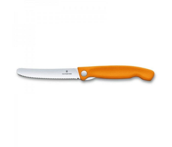 Victorinox Swiss Classic 11cm Wavy Edge Serrated Foldable Paring Knife Orange 6.7836.F9B