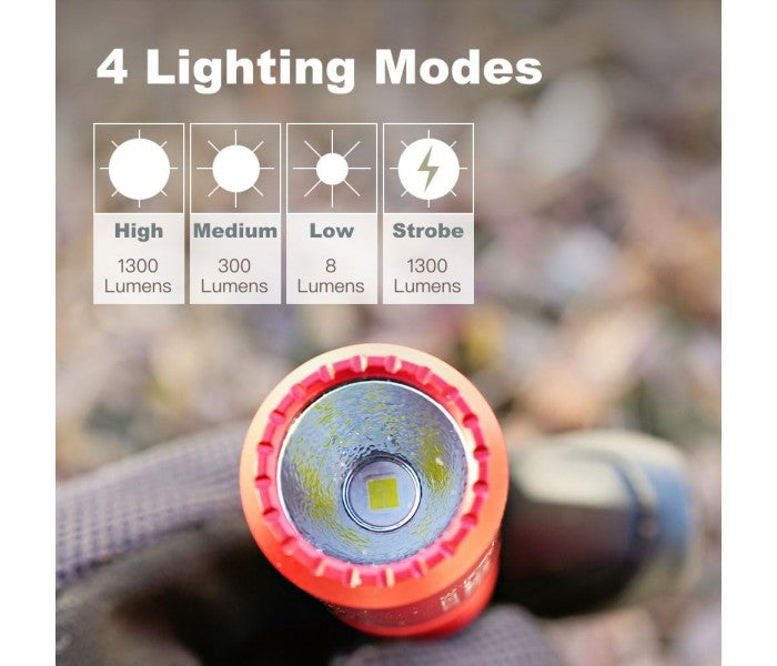 Manker E05 II CW RED Cool White LED 1300L Rechargeable EDC Flashlight