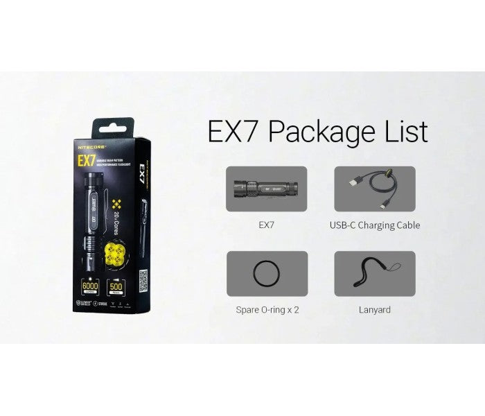 Nitecore EX7 NiteLab M515S LED 6000L Flashlight + NL2155HP Rechargeable Battery