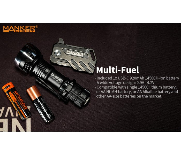 Manker Striker Mini Color Ti TITANIUM NEBULA (SKULL) Osram KW CSLNM1.TG LED 635L Rechargeable Pocket Tactical Flashlight