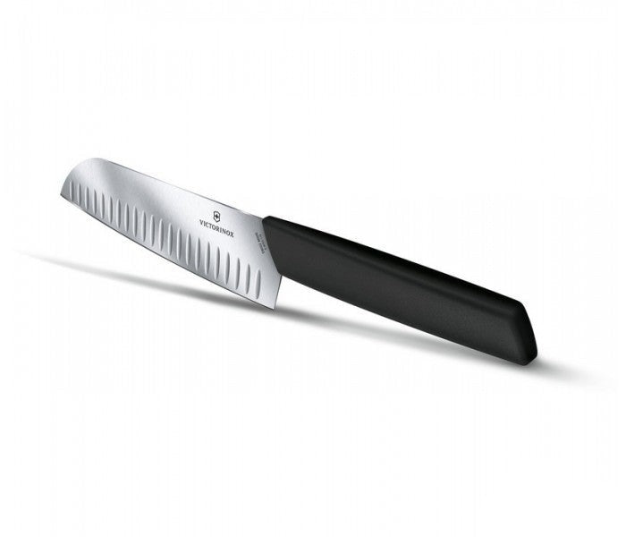 Victorinox Swiss Modern 17cm Santoku Meat Vegetable Fish Knife Black 6.9053.17KB