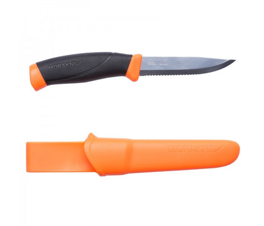 MoraKniv Companion SRT (S) Serrated Hi-Vis Orange Bushcraft Knife 11829