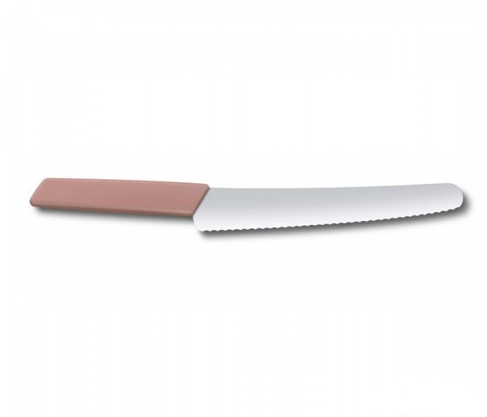 Victorinox Swiss Modern 22cm Wavy Edge Bread Pastry Knife Slim Kitchen Knife Apricot Rose 6.9076.22W5B