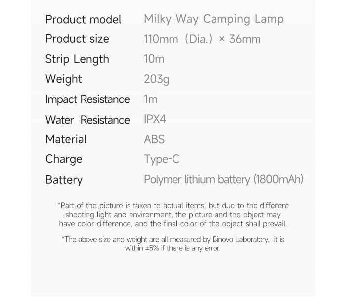 NexTool Milky Way 2-in-1 Camping Lamp NE20233 Lantern Portable Hand Cranked Retractable Ambient Decorative Lighting