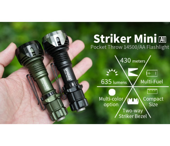 Manker Striker Mini ARMY GREEN Osram KW CSLNM1.TG Cool White LED 635L Rechargeable Pocket Tactical Flashlight