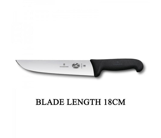 Victorinox Fibrox 18cm Wide Straight Rigid Slaughter Butcher Knife 5.5203.18