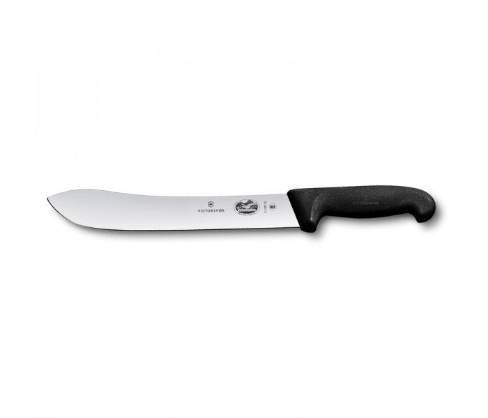 Victorinox Fibrox 25cm Wide Tip Curved Rigid Slaughter Butcher Knife 5.7403.25