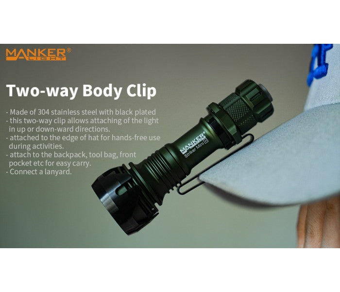 Manker Striker Mini Color Ti TITANIUM NEBULA (SKULL) Osram KW CSLNM1.TG LED 635L Rechargeable Pocket Tactical Flashlight