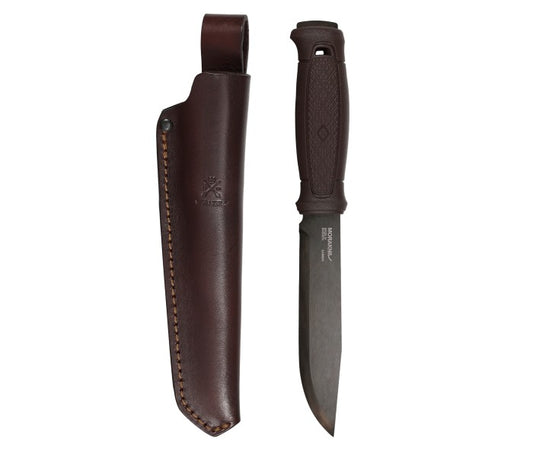 MoraKniv Garberg Grand Blackblade (C) Bushcraft Knife with Leather Sheath 14640