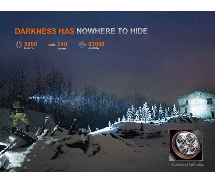 Fenix TK35R-RED Luminus SFT25R LED 5800L + CREE XEG Red LED Rechargeable Flashlight