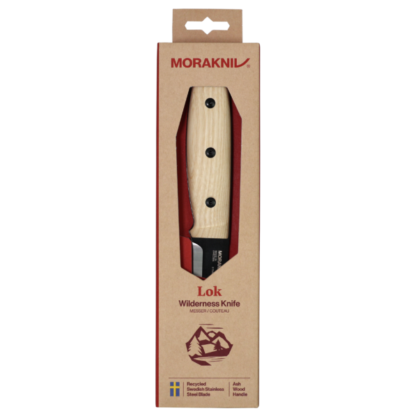 MoraKniv Lok BlackBlade (S) Ash Wood Wilderness Knife 14085