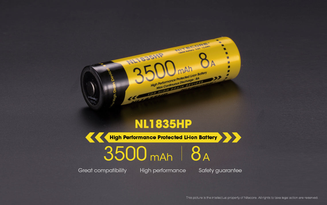 Nitecore 18650 3500MAH LI-ION Rechargeable Battery NL1835HP