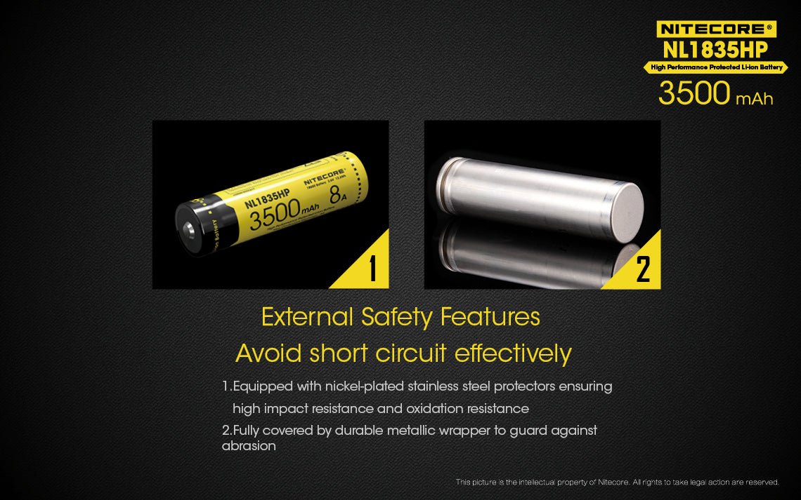 Nitecore 18650 3500MAH LI-ION Rechargeable Battery NL1835HP