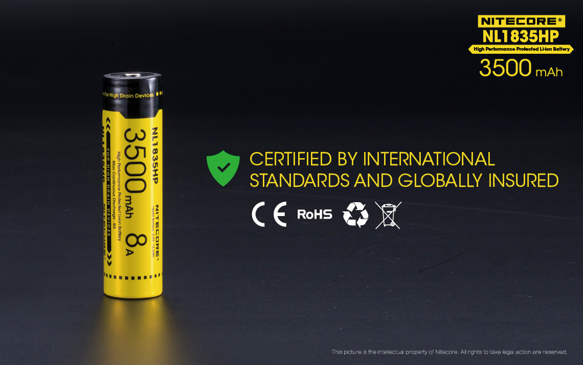 Nitecore 18650 3500MAH LI-ION Rechargeable Battery NL1835HP