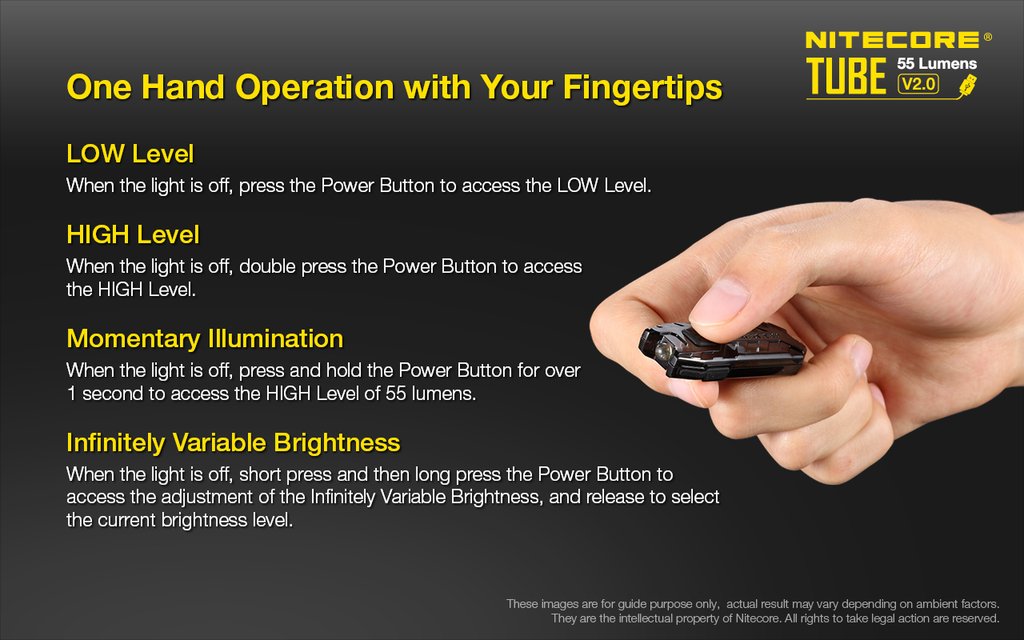 Nitecore Tube V2.0 55 Lumens Rechargeable Flashlight