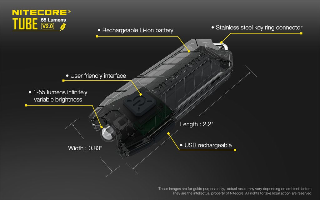 Nitecore Tube V2.0 55 Lumens Rechargeable Flashlight