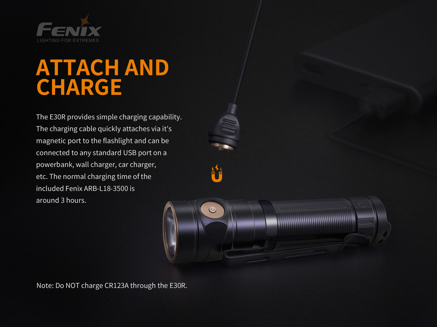 FENIX E30R Compact Rechargeable Flashlight 1600 Lumens